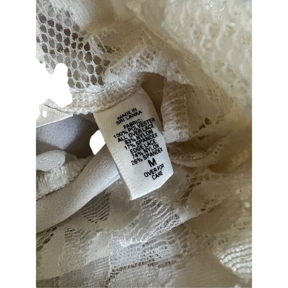 90’ Vintage Victoria's Secret Maxi Dress Nightgown Ivory Floral Lace Plunge Back - Picture 9 of 10